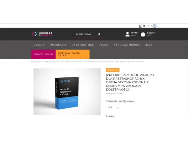 Powiększone litery - WCAG 2.1 Prestashop